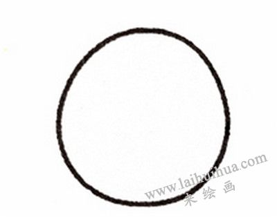菠萝简笔画画法步骤一：椭圆