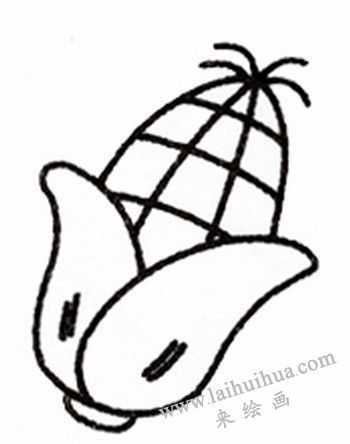 玉米简笔画画法步骤五