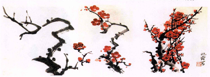 红梅水墨画画法