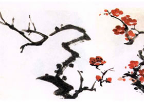 红梅水墨画画法