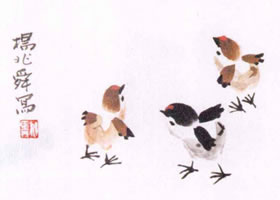 小鸡画法水墨画步骤