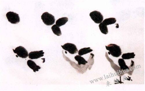 小鸡画法水墨画步骤