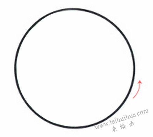大西瓜简笔画画法步骤一：画圆