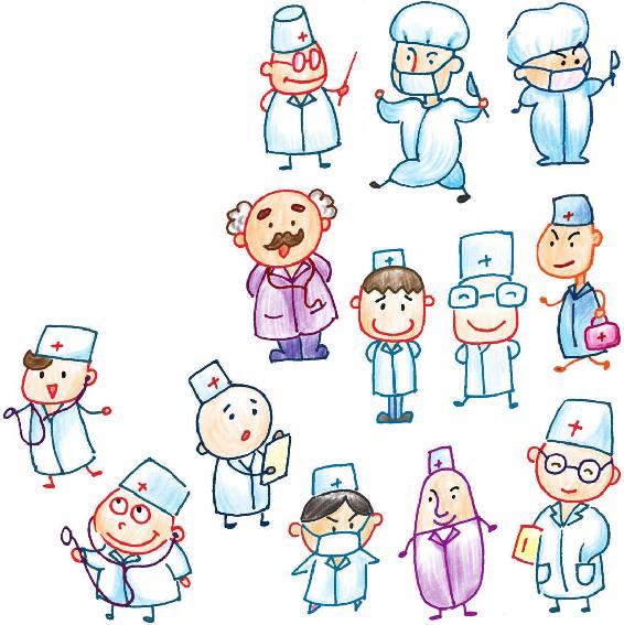 医生色铅笔简笔画
