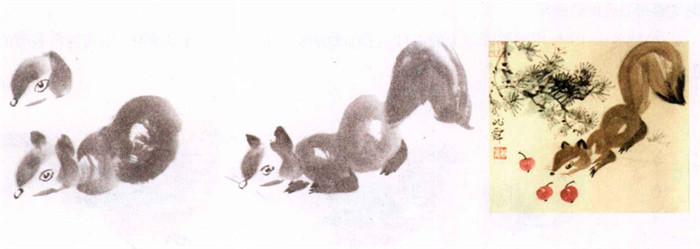 松鼠的水墨画画法