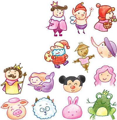 童话主人公色铅笔简笔画画法