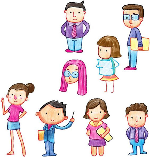 老师色铅笔简笔画