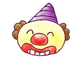 小丑色铅笔简笔画