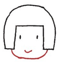 头部，护士简笔画画法步骤一