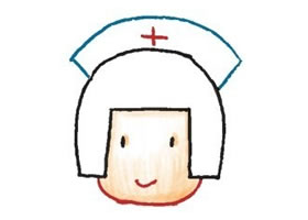 护士色铅笔简笔画