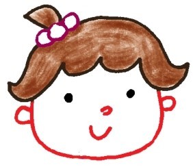 头部，女孩简笔画画法步骤二