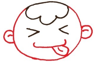 头部，色铅笔男孩简笔画画法步骤一