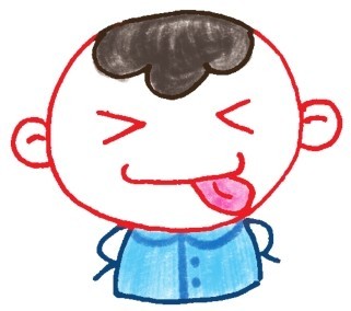 上半身，色铅笔男孩简笔画画法步骤二