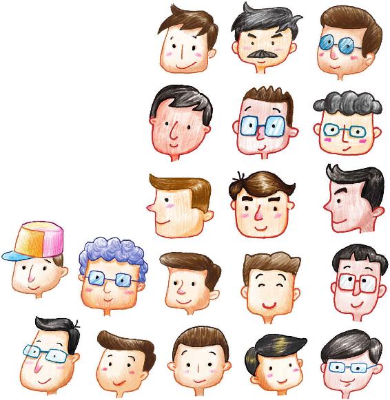 爸爸色铅笔简笔画