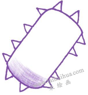 狼牙棒色铅笔简笔画画法步骤二