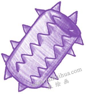 狼牙棒色铅笔简笔画画法步骤三