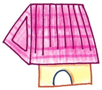 墙和门，小木屋色铅笔简笔画画法步骤三