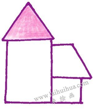风车色铅笔简笔画画法步骤二