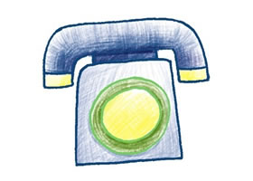 电话色铅笔简笔画