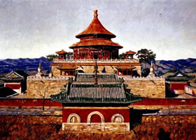 承德避暑山庄油画