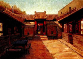 平遥古城油画