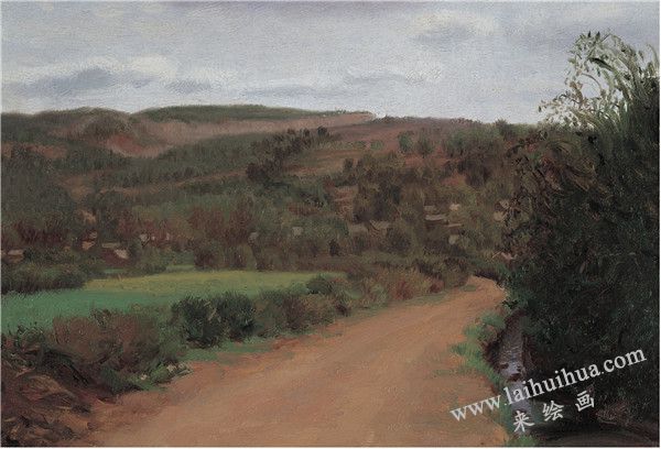 乡间路　布面油画