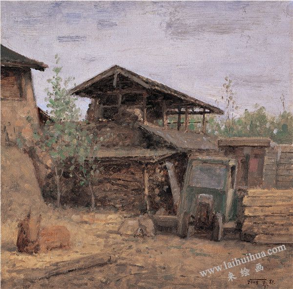 束河人家　布面油画