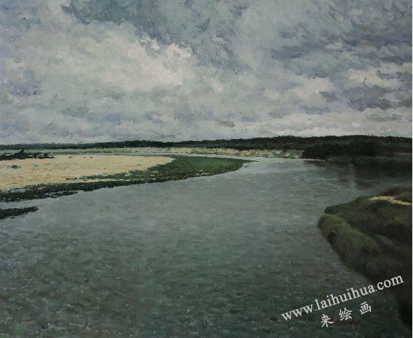 万泉河，布面油画