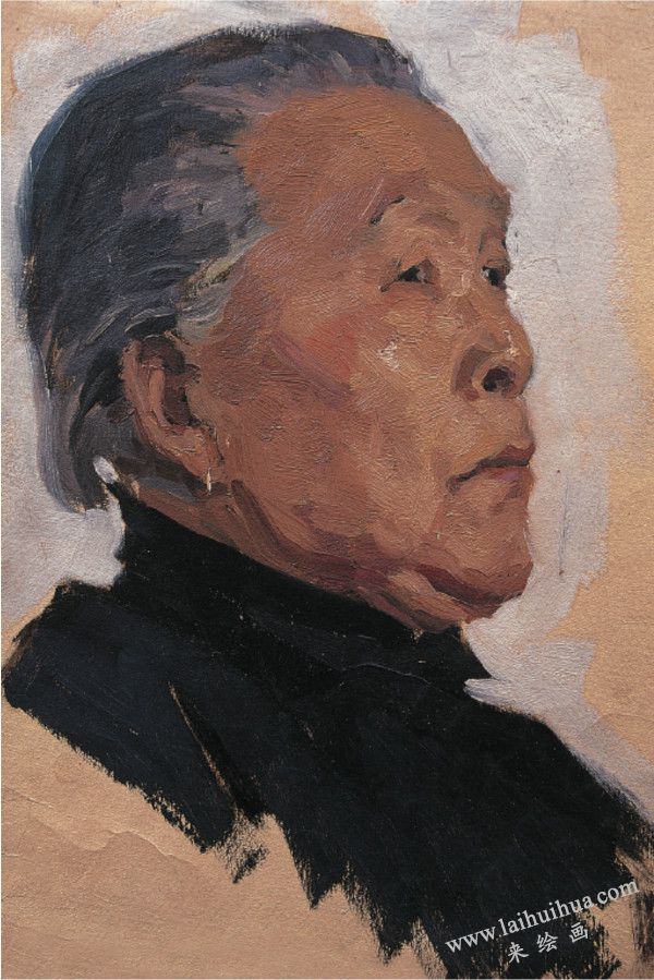 李奶奶像，布面油画