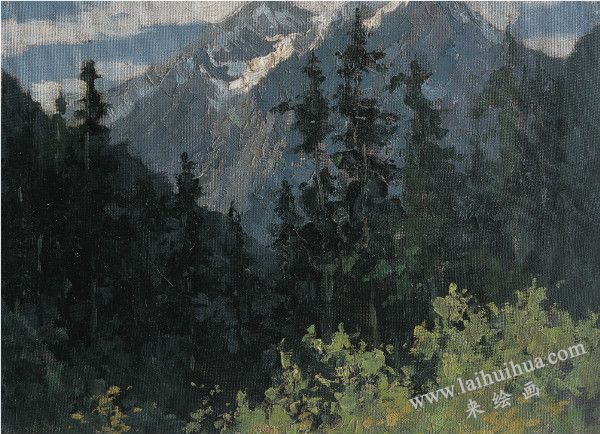 山雪，布面油画