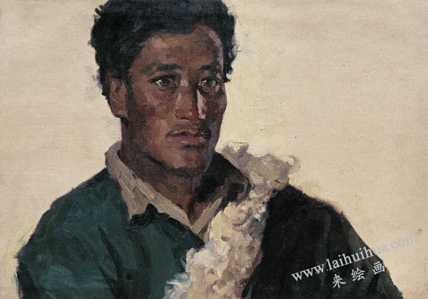 牧民达瓦，布面油画