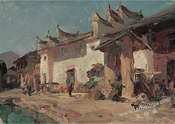 醴陵祠堂　纸上油画