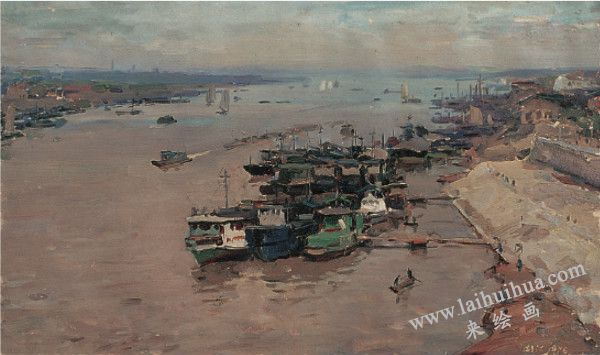 湘江　纸上油画
