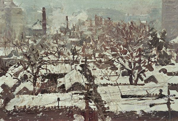 世纪之交的一场大雪　布面油画