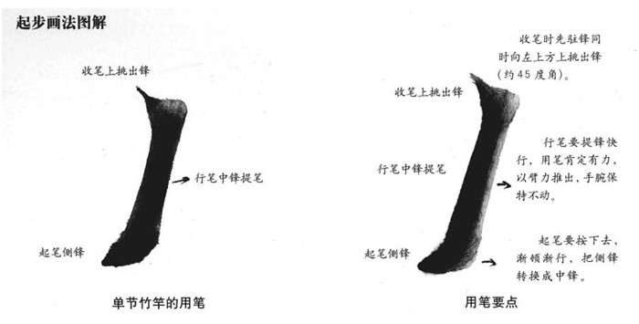 国画竹竿的画法