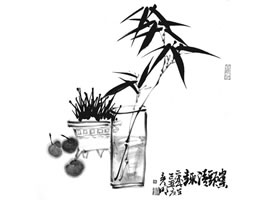 国画竹子画法步骤范例一