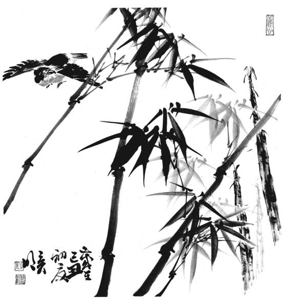 国画竹子画法步骤范例二