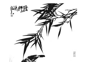 国画竹子画法步骤范例三
