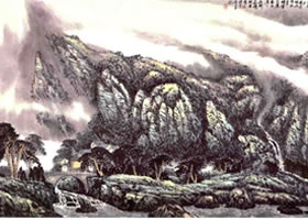 《溪峪云烟》山水画