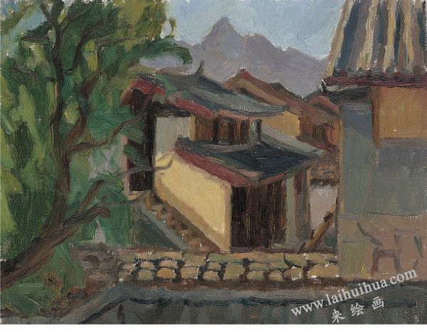 老房子　布面油画