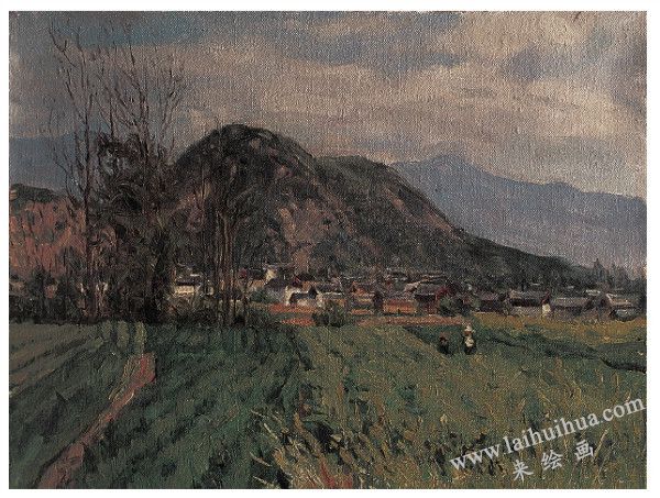 绿色田野　布面油画