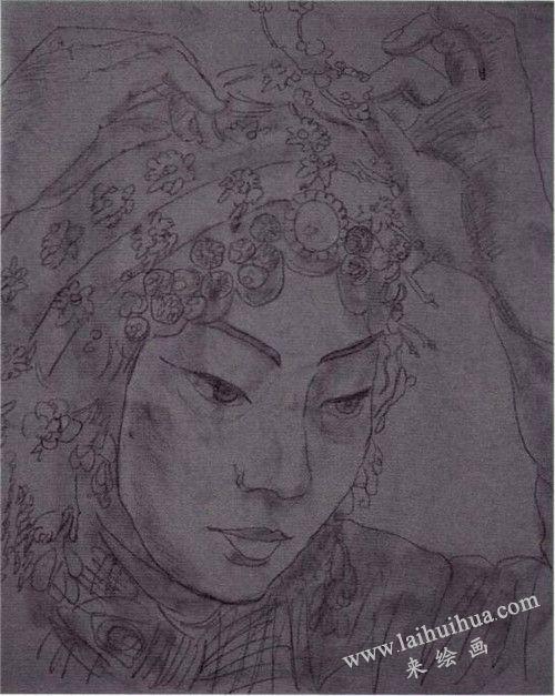 梅兰芳头像油画作画步骤一