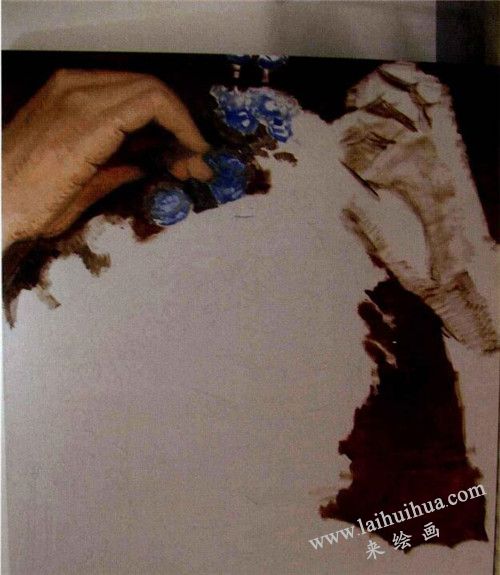 梅兰芳头像油画作画步骤二