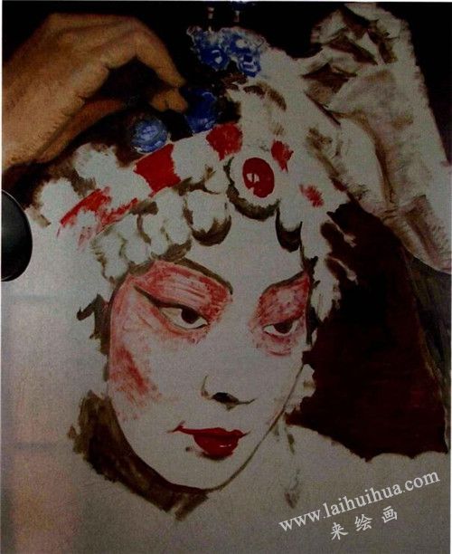 梅兰芳头像油画作画步骤三