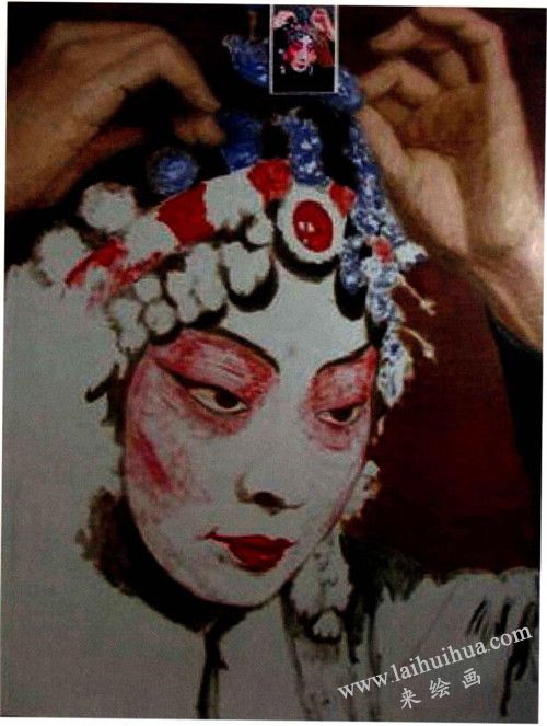 梅兰芳头像油画作画步骤五