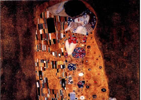 克里姆特《接吻》人物油画