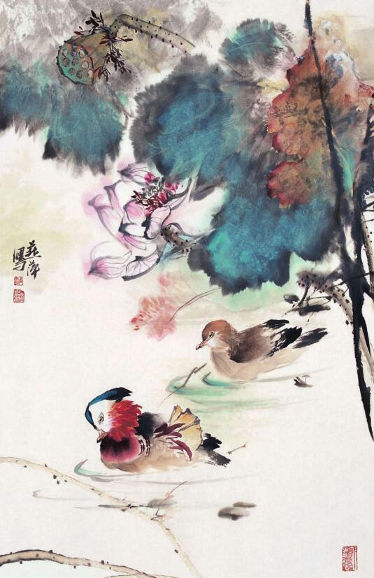 鸳鸯的步骤画法