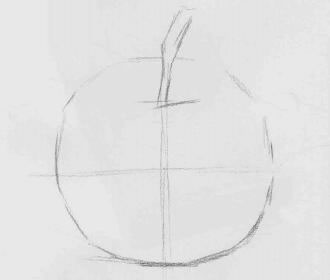 苹果素描画法步骤01