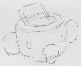 大象玩偶手机托素描画法步骤01