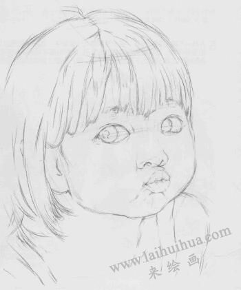小孩素描画法步骤04